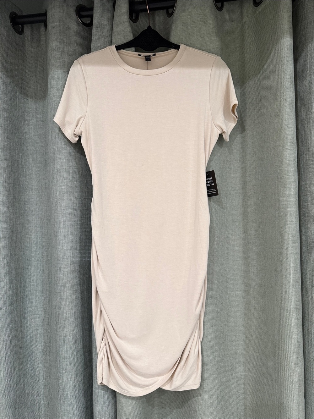 Express Cream Short Sleeve Midi Dress